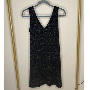 LOFT Sleeveless Black/Silver Toned Double V-Neck Dress (Size S)